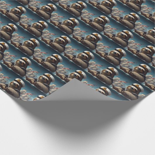 Sloth Sailor Geschenkpapier (Ecke)