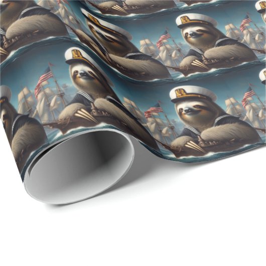 Sloth Sailor Geschenkpapier (Rolleneckpunkt)