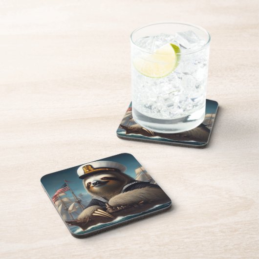 Sloth Sailor Getränkeuntersetzer (Rechte Seite)