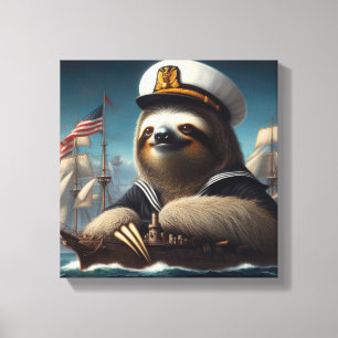 Sloth Sailor Leinwanddruck