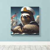 Sloth Sailor Leinwanddruck (Insitu (Holzboden))