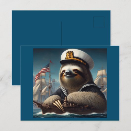 Sloth Sailor Postkarte (Vorne/Hinten)