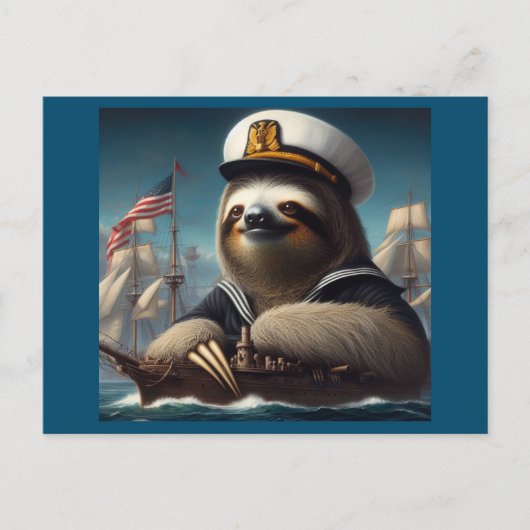 Sloth Sailor Postkarte (Vorderseite)