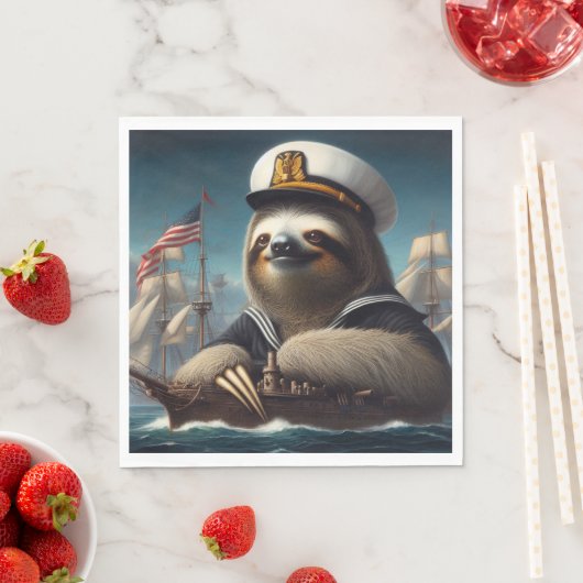Sloth Sailor Serviette (Beispiel)