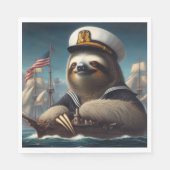 Sloth Sailor Serviette (Vorderseite)