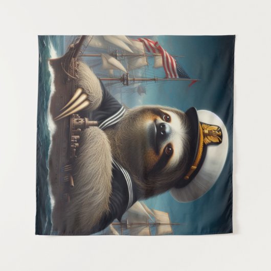 Sloth Sailor Wandteppich (Vorderseite (Horizontal))