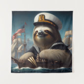 Sloth Sailor Wandteppich (Vorderseite)