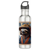 Sloth Samurai Edelstahlflasche (Vorderseite)