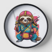 Sloth Samurai Halloween Unique Ninja Kriegerdekor Uhr (Vorderseite)
