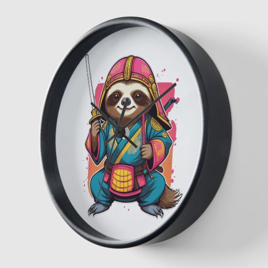 Sloth Samurai Halloween Unique Ninja Kriegerdekor Uhr (Winkel)