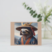 Sloth Samurai Postkarte (Stehend Vorderseite)