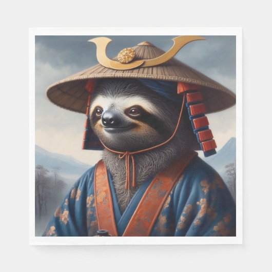 Sloth Samurai Serviette (Vorderseite)
