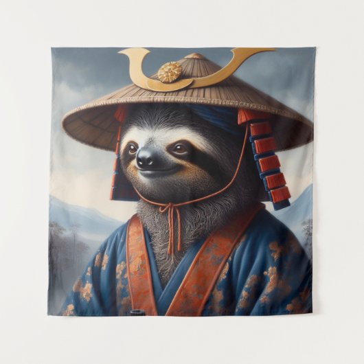 Sloth Samurai Wandteppich (Vorderseite)