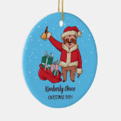 Sloth Santa Christmas Animal Snowy Winterurlaub Keramik Ornament (Rechts)