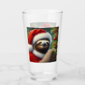 Sloth Santa Claus Glas (Vorderseite)