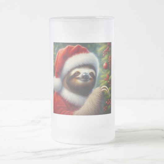 Sloth Santa Claus Mattglas Bierglas (Mittel)