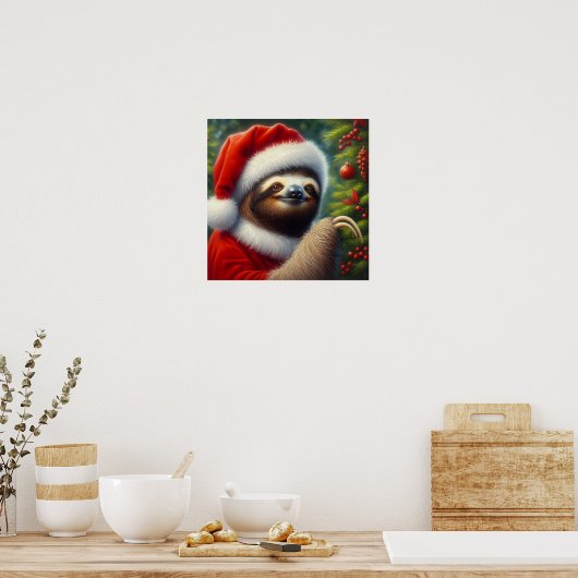 Sloth Santa Claus Poster (Küche)