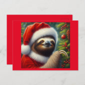 Sloth Santa Claus Postkarte (Vorne/Hinten)