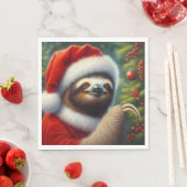 Sloth Santa Claus Serviette (Beispiel)