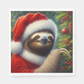 Sloth Santa Claus Serviette (Vorderseite)