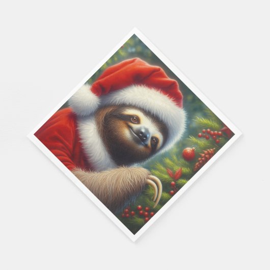 Sloth Santa Claus Serviette (Ecke)