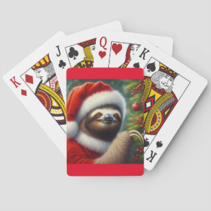Sloth Santa Claus Spielkarten