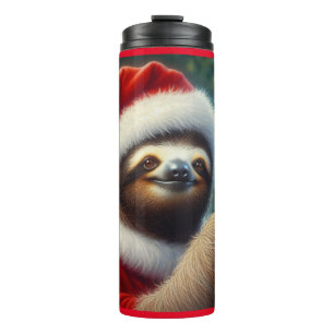 Sloth Santa Claus Thermosbecher