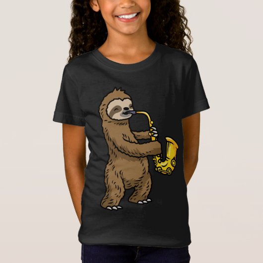 Sloth Saxophon T-Shirt (Vorderseite)