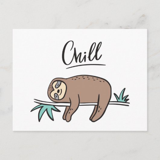 Sloth Says Chill Postkarte (Vorderseite)