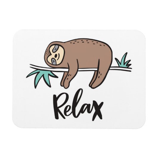 Sloth Says Relax Magnet (Horizontal)