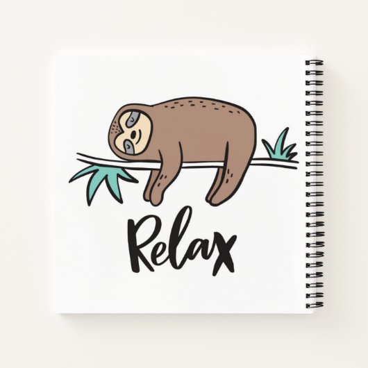 Sloth Says Relax Notizblock (Rückseite)