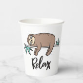 Sloth Says Relax Pappbecher (Links)