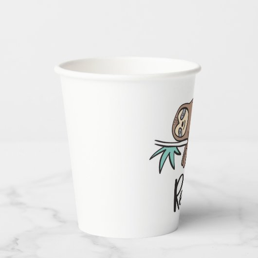 Sloth Says Relax Pappbecher (Vorderseite)