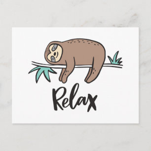 Sloth Says Relax Postkarte