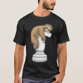 Sloth Schess Stück Knight Schach T-Shirt (Vorderseite)