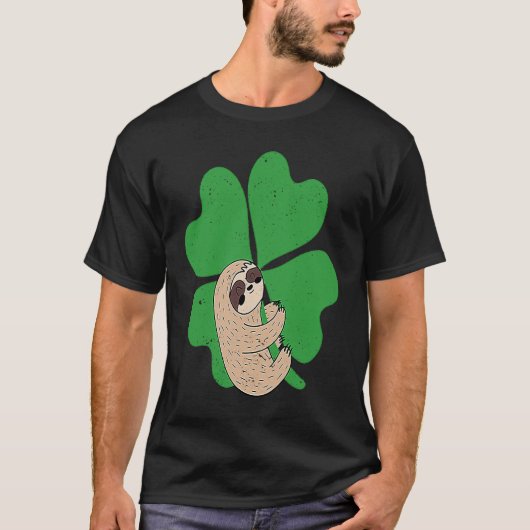Sloth Shamrock Cute C Lazy St Patricks Day Animal T-Shirt (Vorderseite)