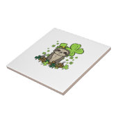 Sloth Shamrock Kariert Leopard St Patricks Day Män Fliese (Seite)