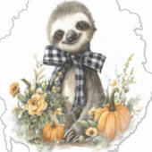 Sloth Shirt Animals Autumn Pumpkin Aufkleber (Vorderseite)