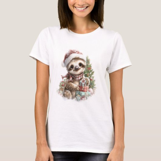 Sloth Shirt Christmas Santa Hat (Vorderseite)