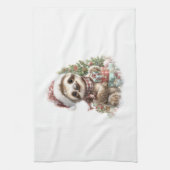 Sloth Shirt Christmas Santa Hat Geschirrtuch (Vertikal)