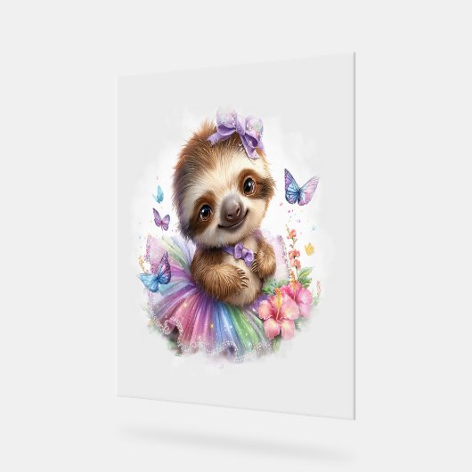 Sloth Shirt Safari Rainbow Summer Acrylschild (Winkel)