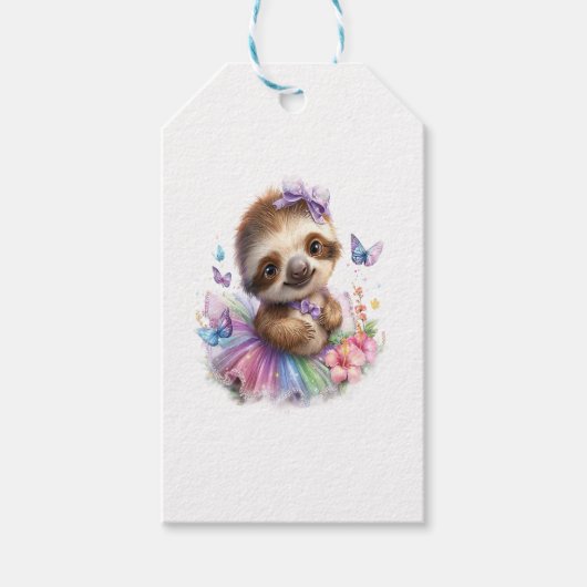 Sloth Shirt Safari Rainbow Summer Geschenkanhänger (Vorderseite)