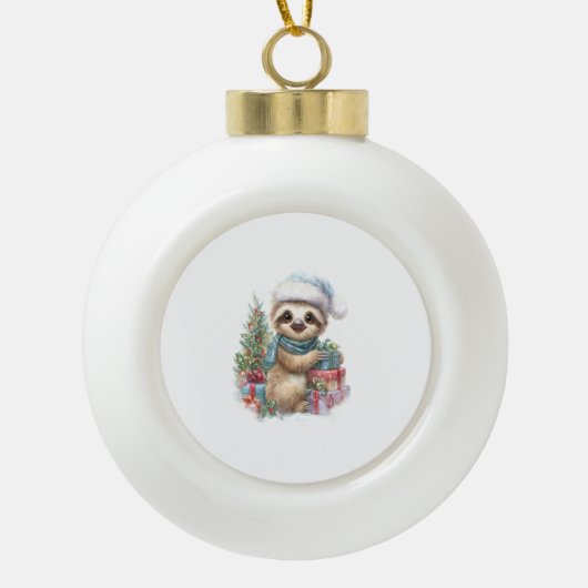 Sloth Shirt Safari Weihnachten Weihnachten Keramik Kugel-Ornament (Vorderseite)