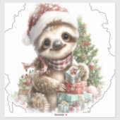 Sloth Shirt Weihnachtsfeier Weihnachtsmannmütze Aufkleber (Blatt)