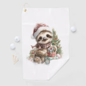 Sloth Shirt Weihnachtsfeier Weihnachtsmannmütze Golfhandtuch (Insitu)