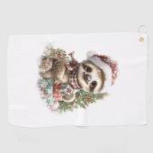 Sloth Shirt Weihnachtsfeier Weihnachtsmannmütze Golfhandtuch (Horizontal)