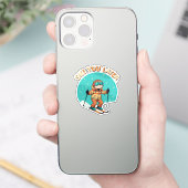 Sloth Ski - Funny Winter Sloth Ski Sie später Aufkleber (Telefon)