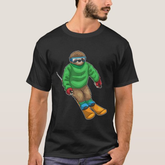 Sloth Skier Ski T-Shirt (Vorderseite)