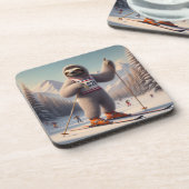 Sloth Skiing Getränkeuntersetzer (Linke Seite)