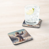 Sloth Skiing Getränkeuntersetzer (Rechte Seite)